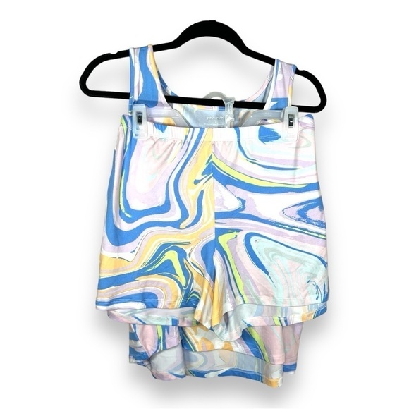 2x NEW JOYSPUN PASTEL PJ SET SWIRL PRINT PLUS CASUAL LOUNGEWEAR SWIRL - Picture 1 of 14